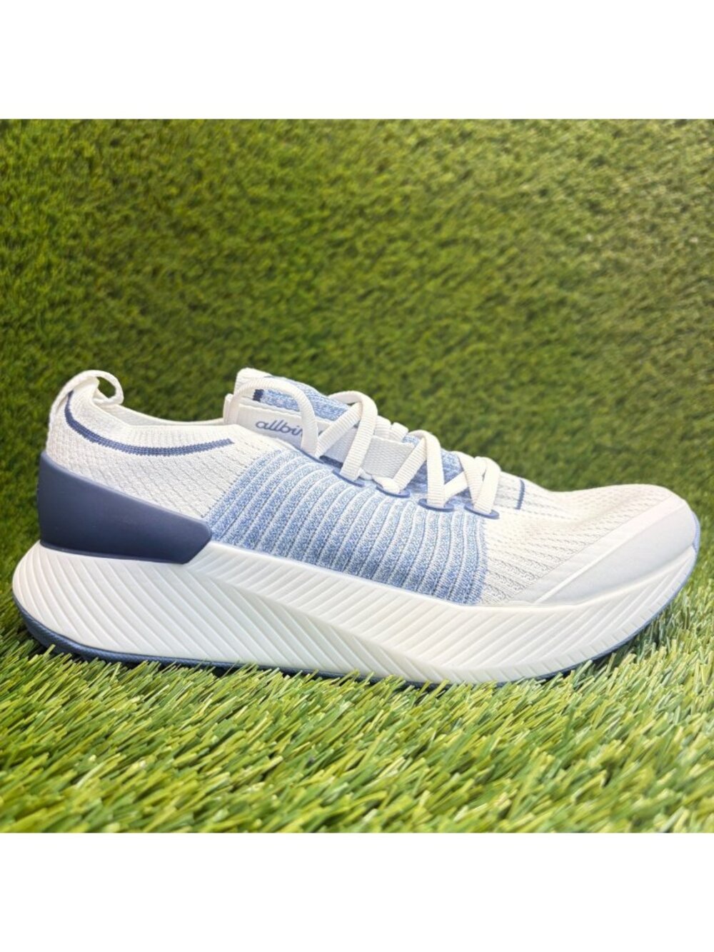 Allbirds Tree Gliders Womens Size 7 White Blue Athletic Running Shoes Sneakers